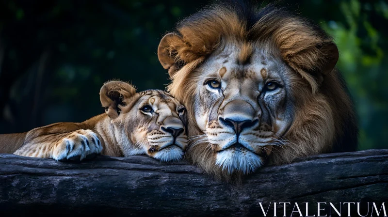 Resting Lions AI Image