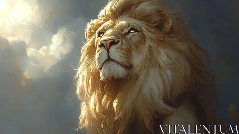 Regal Lion in Nature AI Image