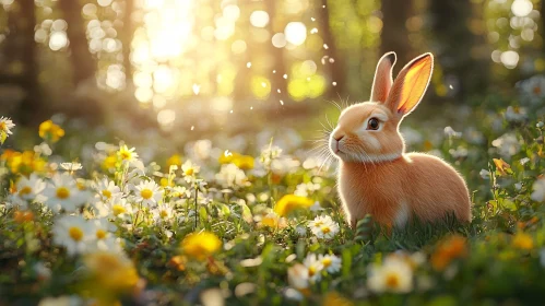 Rabbit Among Spring Blossoms