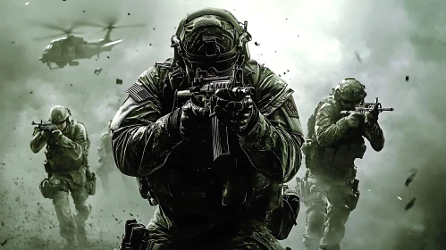 Warriors on Battlefield: A Scene of Conflict