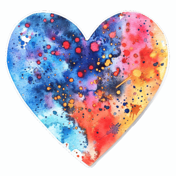 Abstract Heart Art Tee Design POD Design