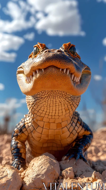 Desert Reptile Portrait AI Image