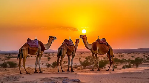 Desert Caravan at Dusk