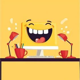 Happy Computer Workstation