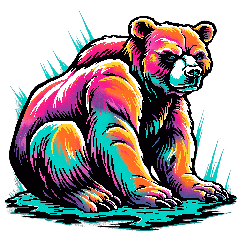 POD Design Gradient Bear Digital Illustration