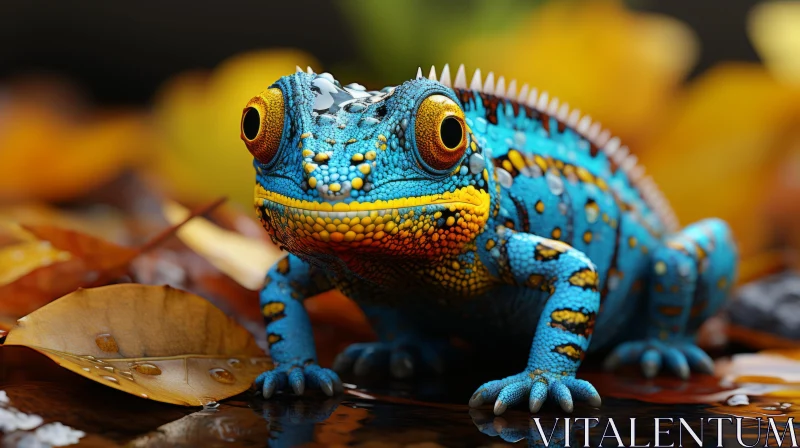 Intricate Chameleon Artwork in Aztec and Baroque Style AI Image
