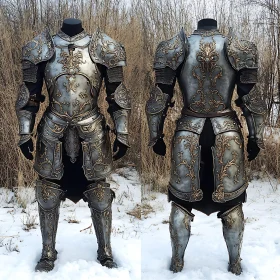 Medieval Knight Armor with Floral Details