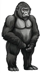 Primate Art: Standing Gorilla