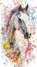 Colorful Horse Watercolor Art