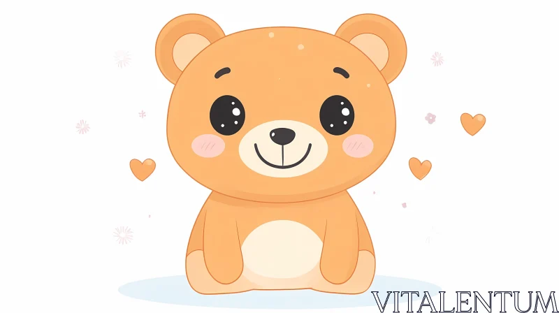 Kawaii Bear Drawing AI Image