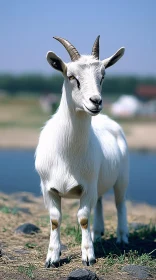 Tranquil Goat on Rocky Terrain