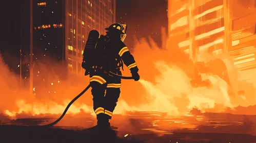 City Firefighter in Action
