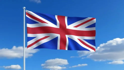 British Flag Against Blue Sky