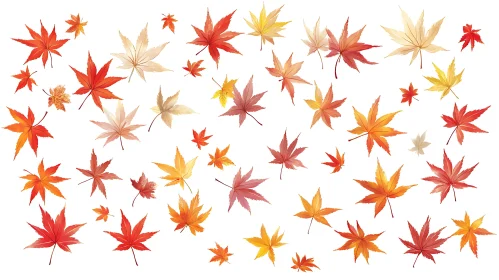 Colorful Maple Leaves Illustration