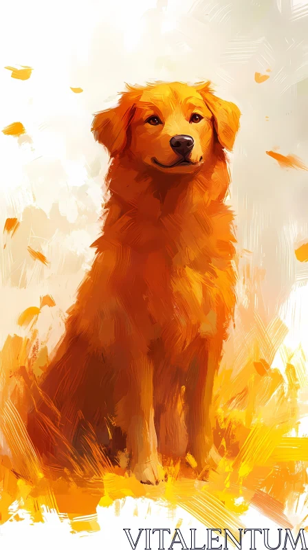 Golden Retriever Artwork AI Image