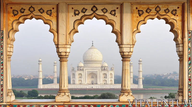 Framed Taj Mahal View AI Image