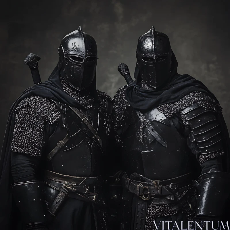 Armored Medieval Warriors AI Image