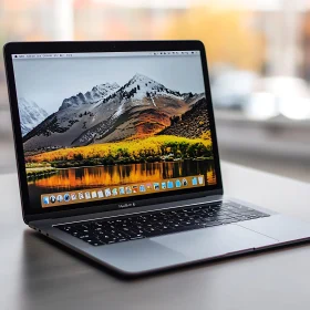 Laptop Featuring a Stunning Mountain Screen