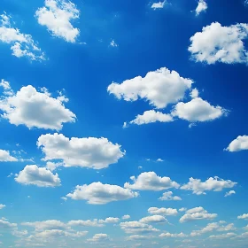 Serene Sky and Fluffy Clouds
