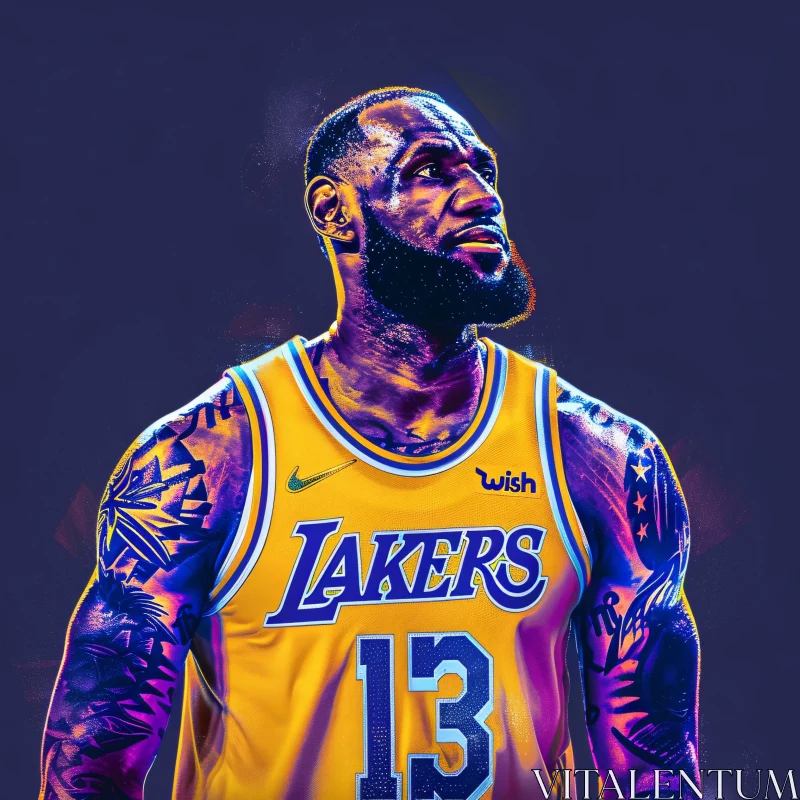 AI ART LeBron James as a Lakers Star