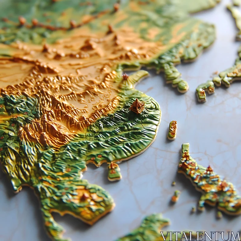 AI ART Sculpted Asian Topography