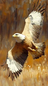 Eagle Soaring with Extended Wings