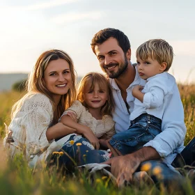 Happy Family in Nature