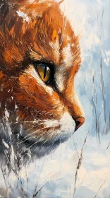 Winter Cat Profile Art