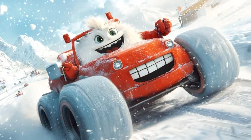 Snowy Monster Car Racing