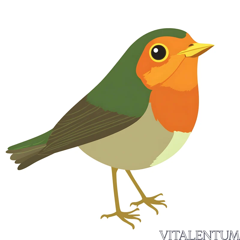 Colorful Robin Bird Graphic AI Image