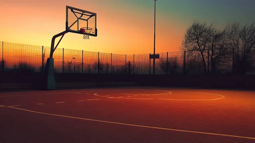 Basketball at Dusk