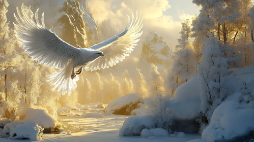 White Eagle in Winter Wonderland