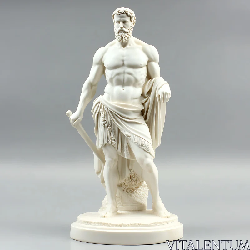 White Statue of Muscular Man AI Image