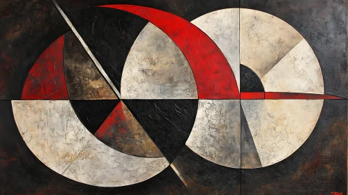 Geometric Harmony in Red, White, and Black