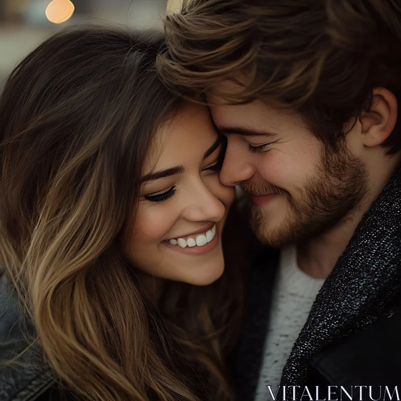 Smiling Couple Close-Up: A Moment of Joy AI Image