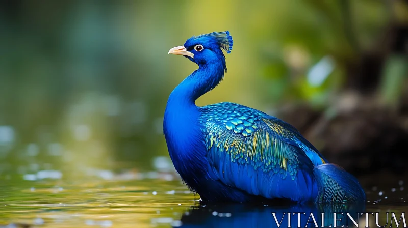 AI ART Azure Bird Portrait in Nature