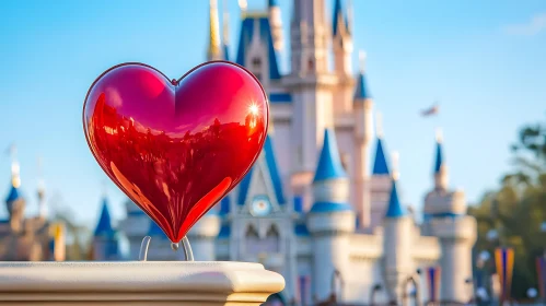 Red Heart with Castle Backdrop