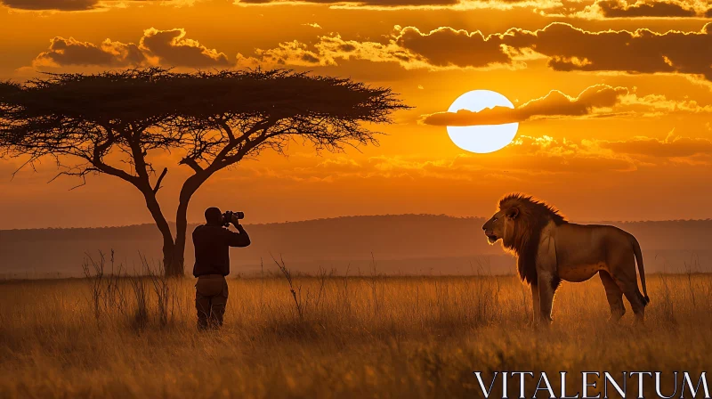 Golden Hour on the Savanna AI Image