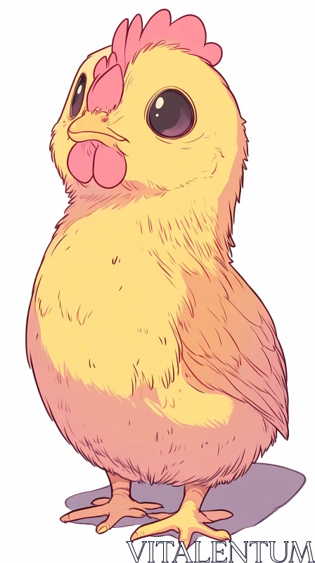 AI ART Adorable Cartoon Chick Drawing