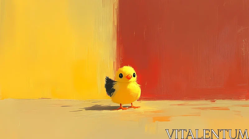 AI ART Charming Chick in Warm Hues