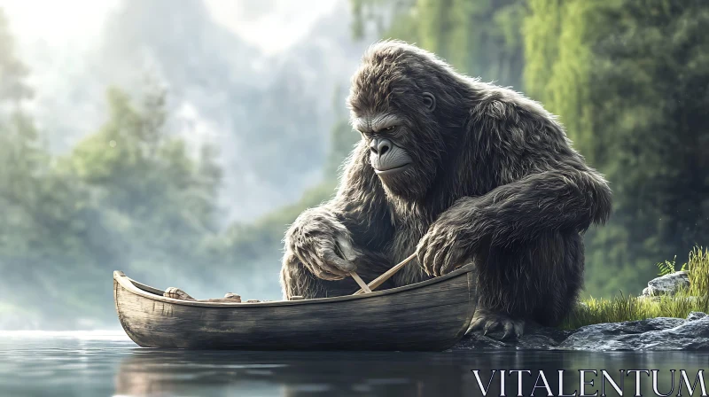 AI ART Ape in a Boat