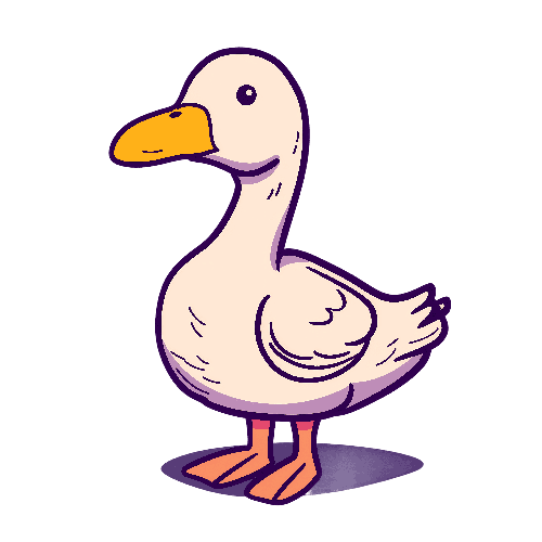 POD Design Charming Cartoon Duck Illustration for Children's Apparel