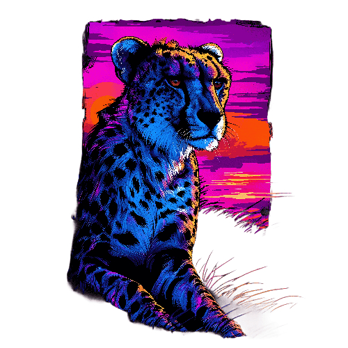 POD Design Cheetah Sunset T-Shirt Design for Nature Enthusiasts