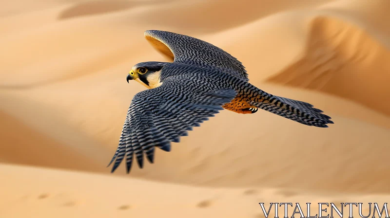 Peregrine Falcon in Desert Landscape AI Image