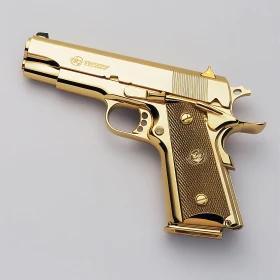 Gold Plated Handgun with Detailed Craftsmanship