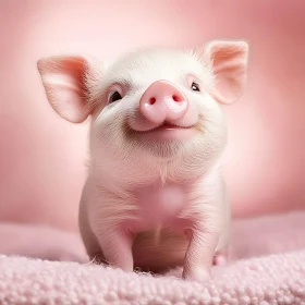 Cute Baby Piglet with Gentle Smile
