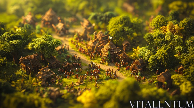 AI ART Detailed Village in Verdant Setting