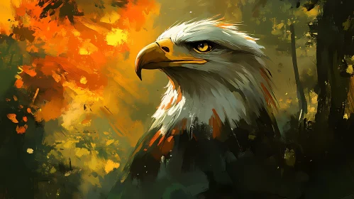 Eagle Art with Striking Colors