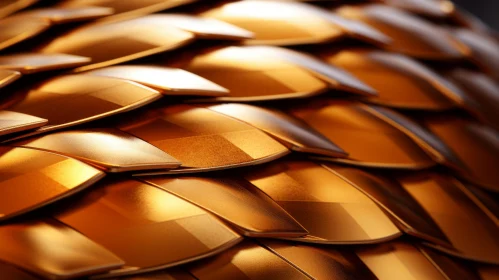 Golden Dragon Scales Rendered in 3D