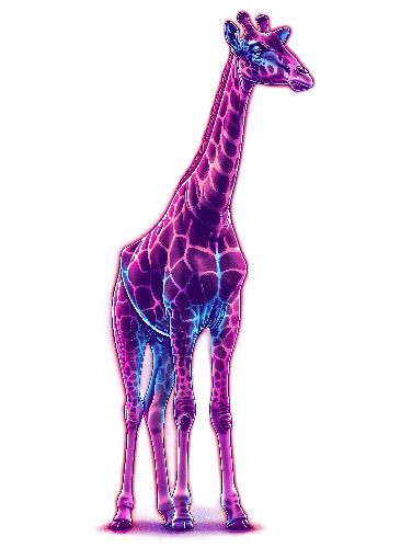 Neon Giraffe T-Shirt Design: Bold and Unique Fashion Statement POD Design